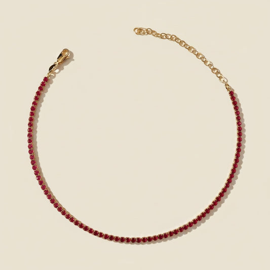 18k Gold Filled Fuchsia CZ Necklace | Seasonal Color Statement