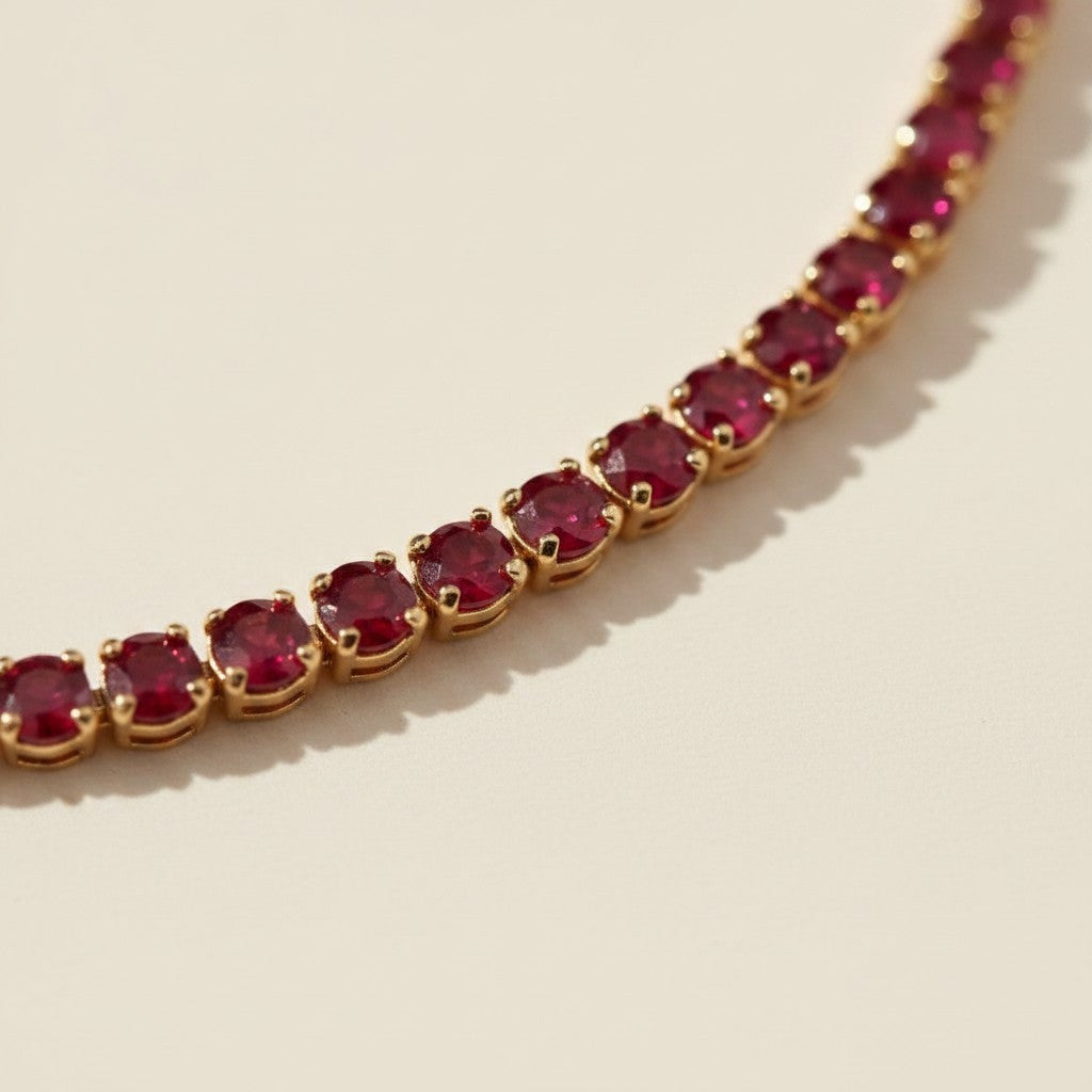 18k Gold Filled Fuchsia CZ Necklace | Seasonal Color Statement