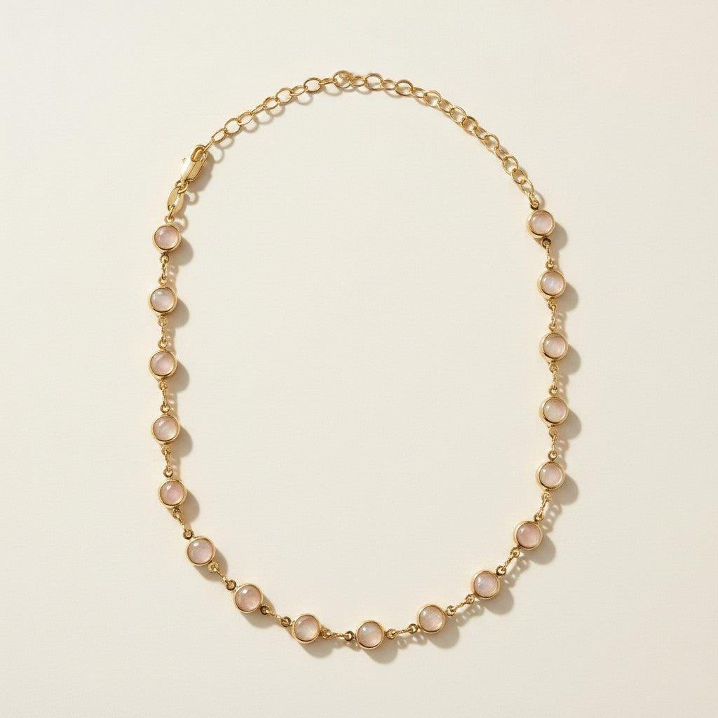 18k Gold Filled Rounded Opal Choker | Trendy Summer Statement