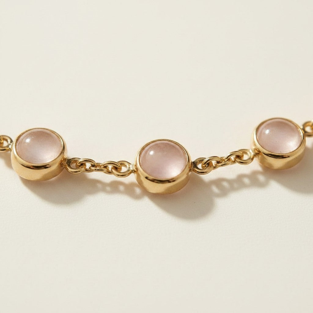 18k Gold Filled Rounded Opal Choker | Trendy Summer Statement