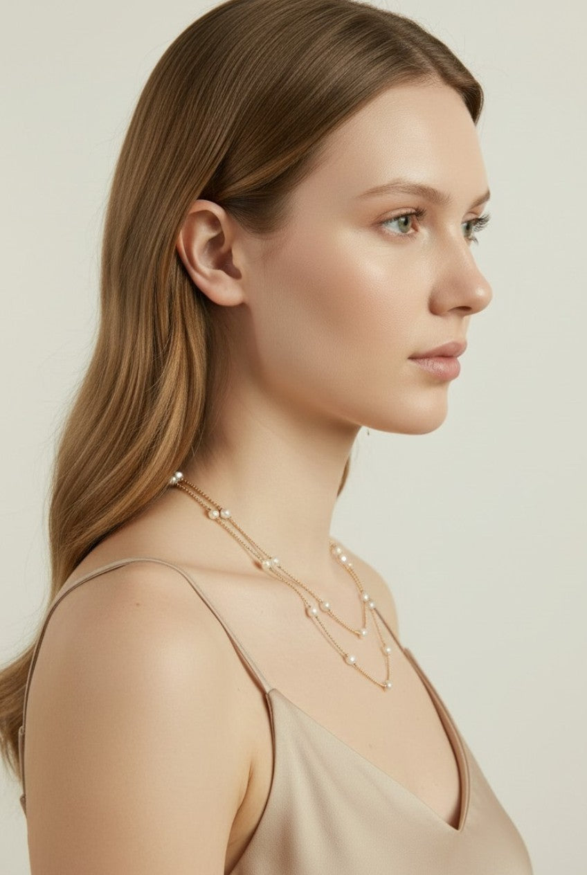 18k Gold Filled Long Pearl Necklace | Style It Your Way