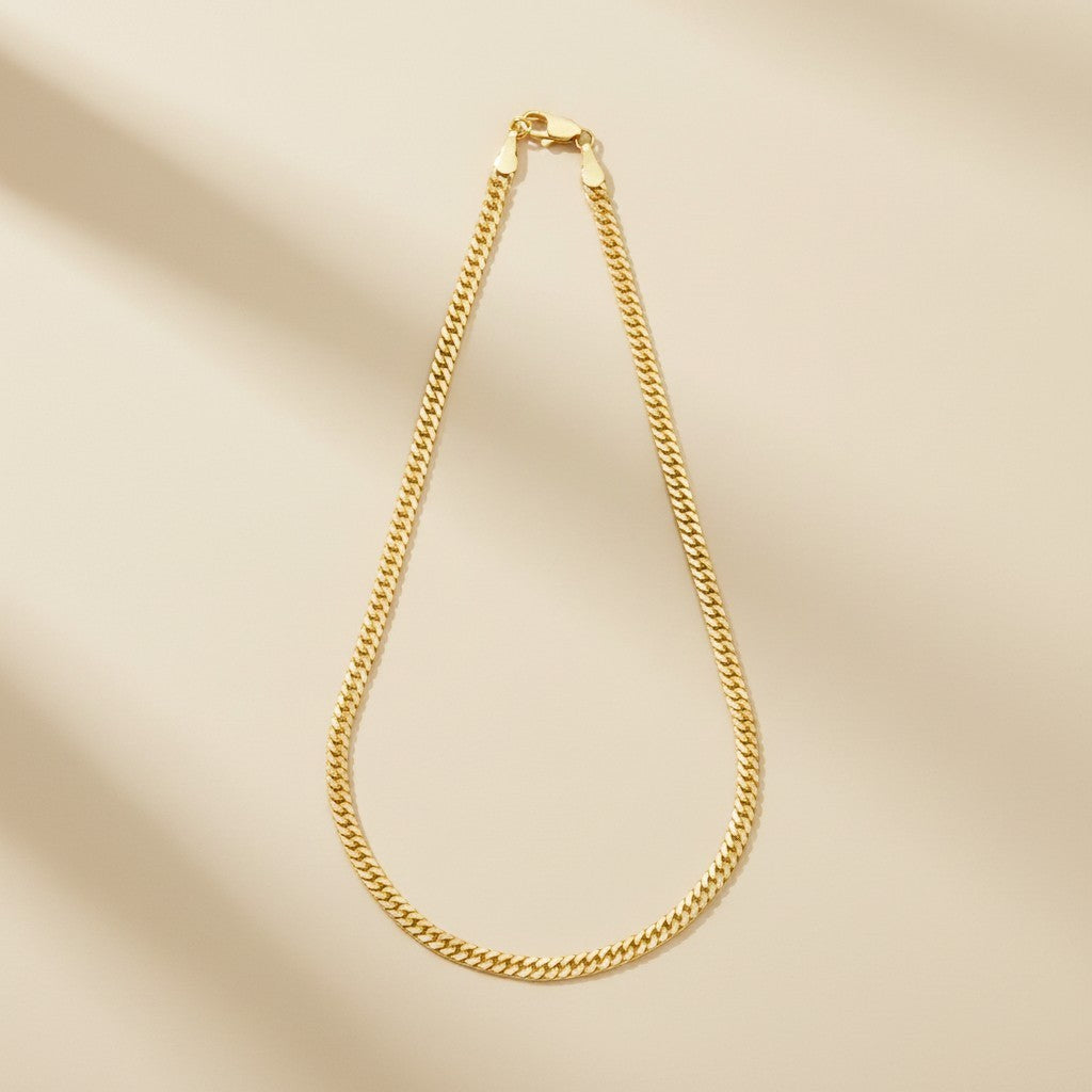 ✨ 18k Gold Filled 4mm Curb Chain Necklace — Substantial. Classic. Four Lengths to Own.