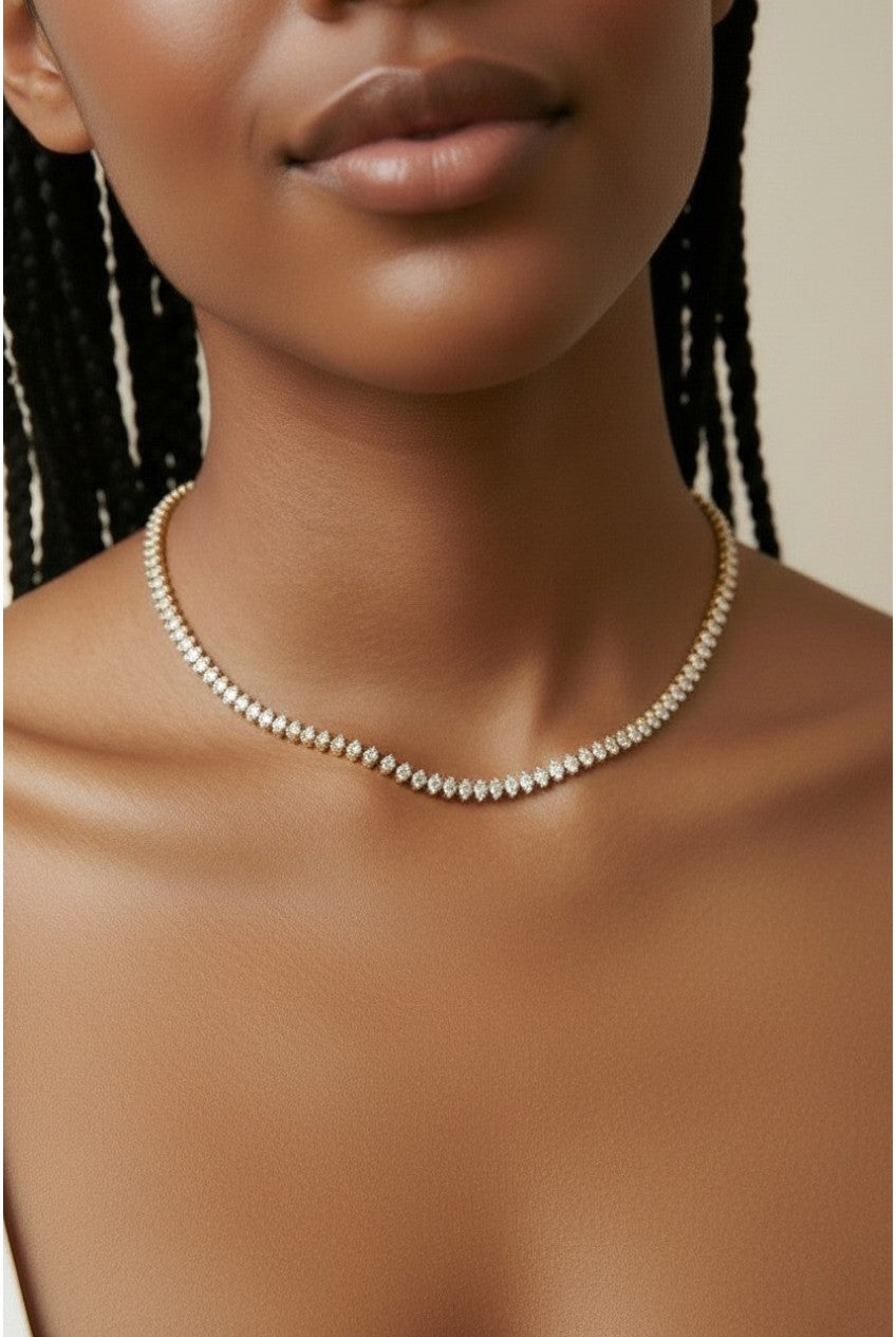 Marquise Tennis Necklace | AAAAA Cubic Zirconia | Luxury Women's Jewelry