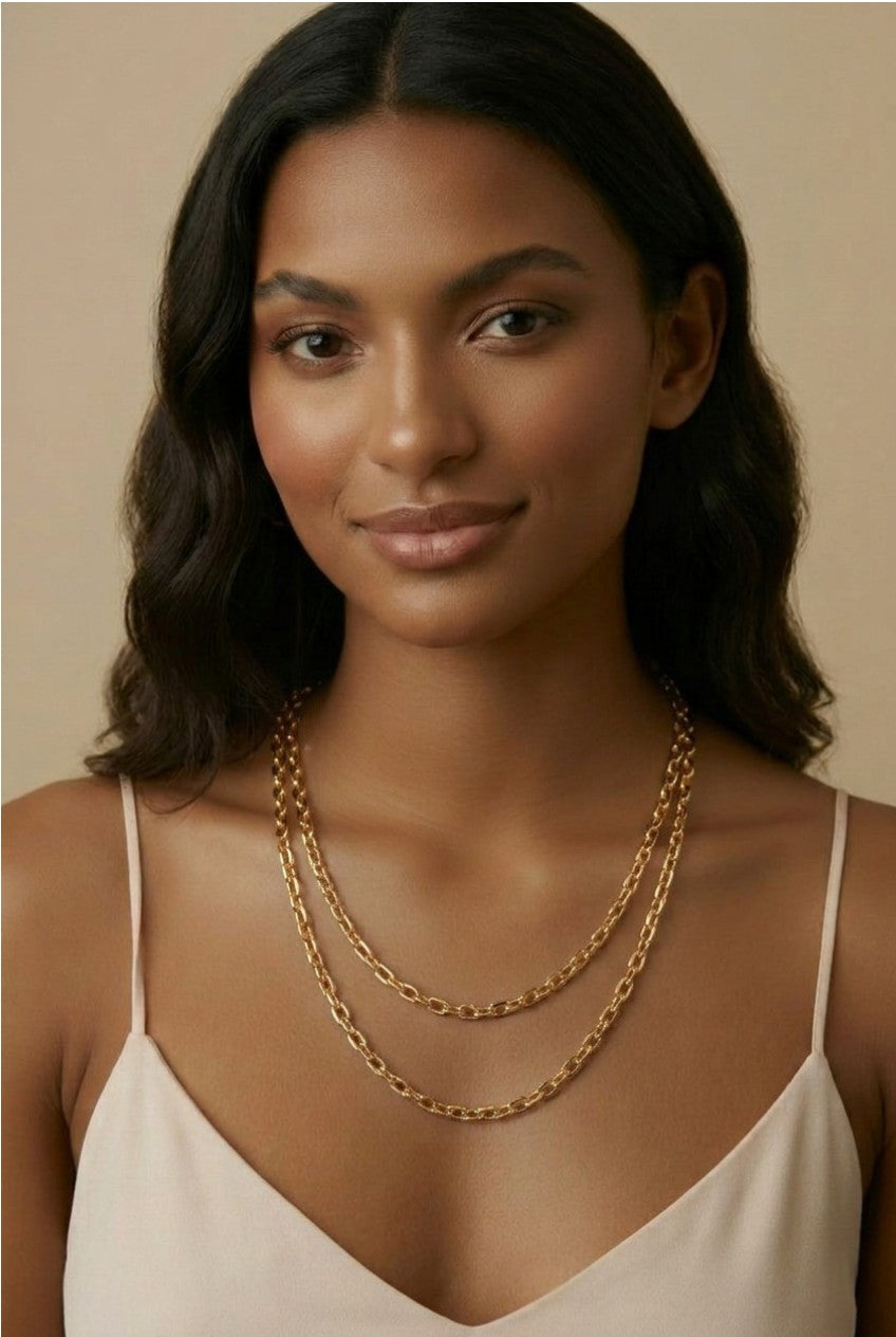 18k Gold Filled 4.5mm Link Chain Necklace | Bold Everyday Essential