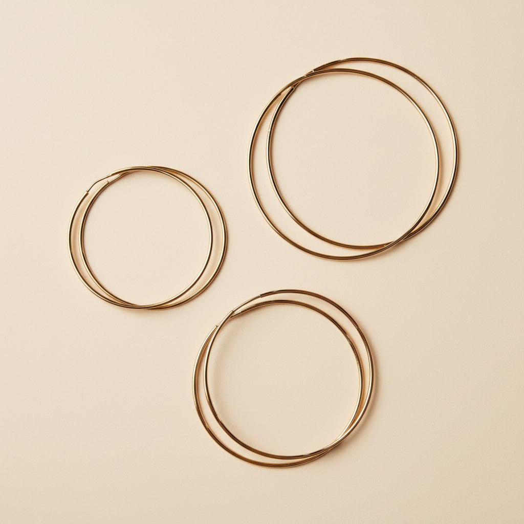 Endless Hoop Earrings for Women - Seamless Continuous Hoops