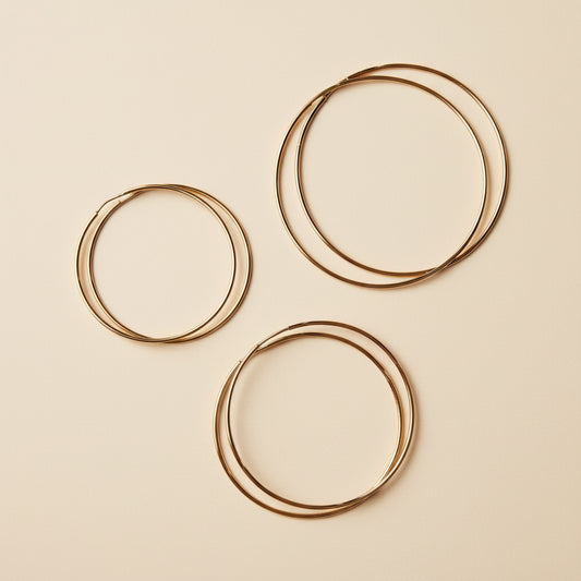 Endless Hoop Earrings for Women - Seamless Continuous Hoops