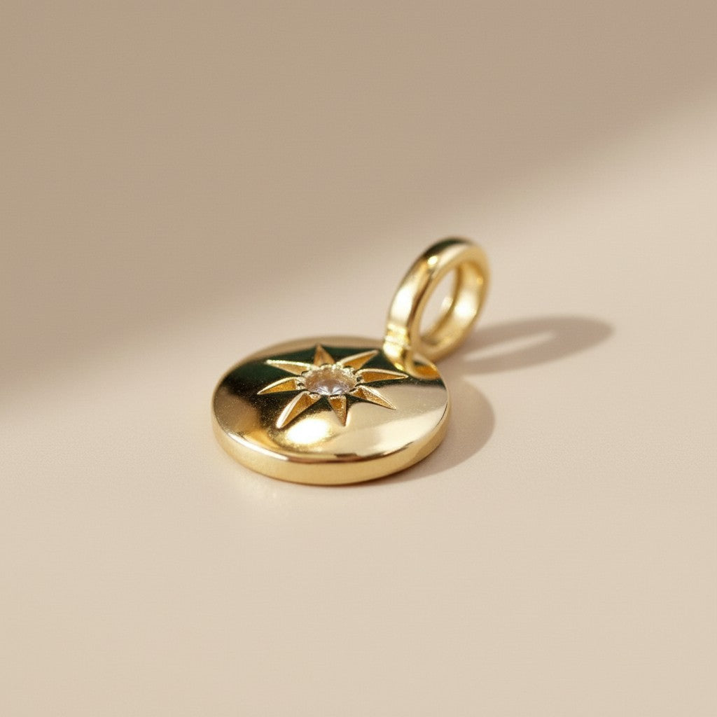 Mini Starburst Pendant for Women | CZ Diamond Star Charm | Celestial Jewelry