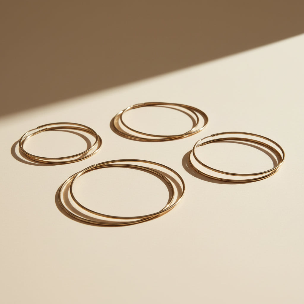 Endless Hoop Earrings for Women - Seamless Continuous Hoops