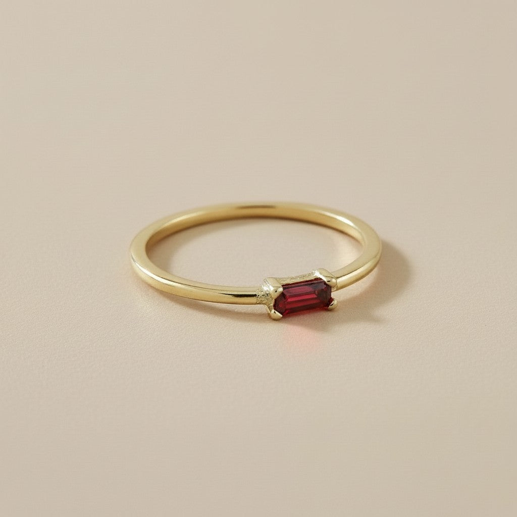 Birthstone Ring - Personalized CZ Stone Ring for Women | All 12 Months Available