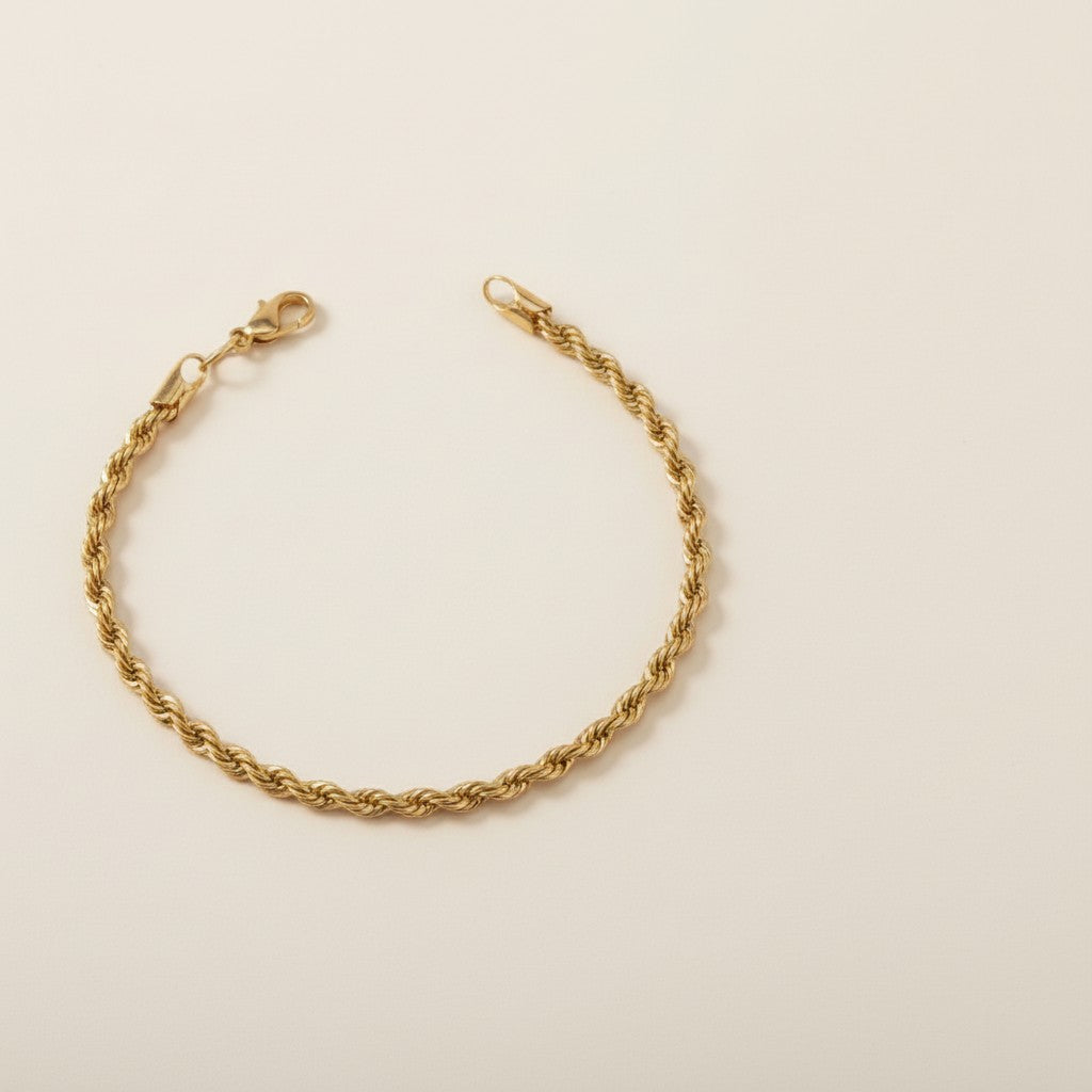 Rope Anklet for Women | 4mm Thick Gold Chain Anklet | Luxury Beach Jewelry