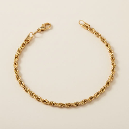 Rope Anklet for Women | 4mm Thick Gold Chain Anklet | Luxury Beach Jewelry