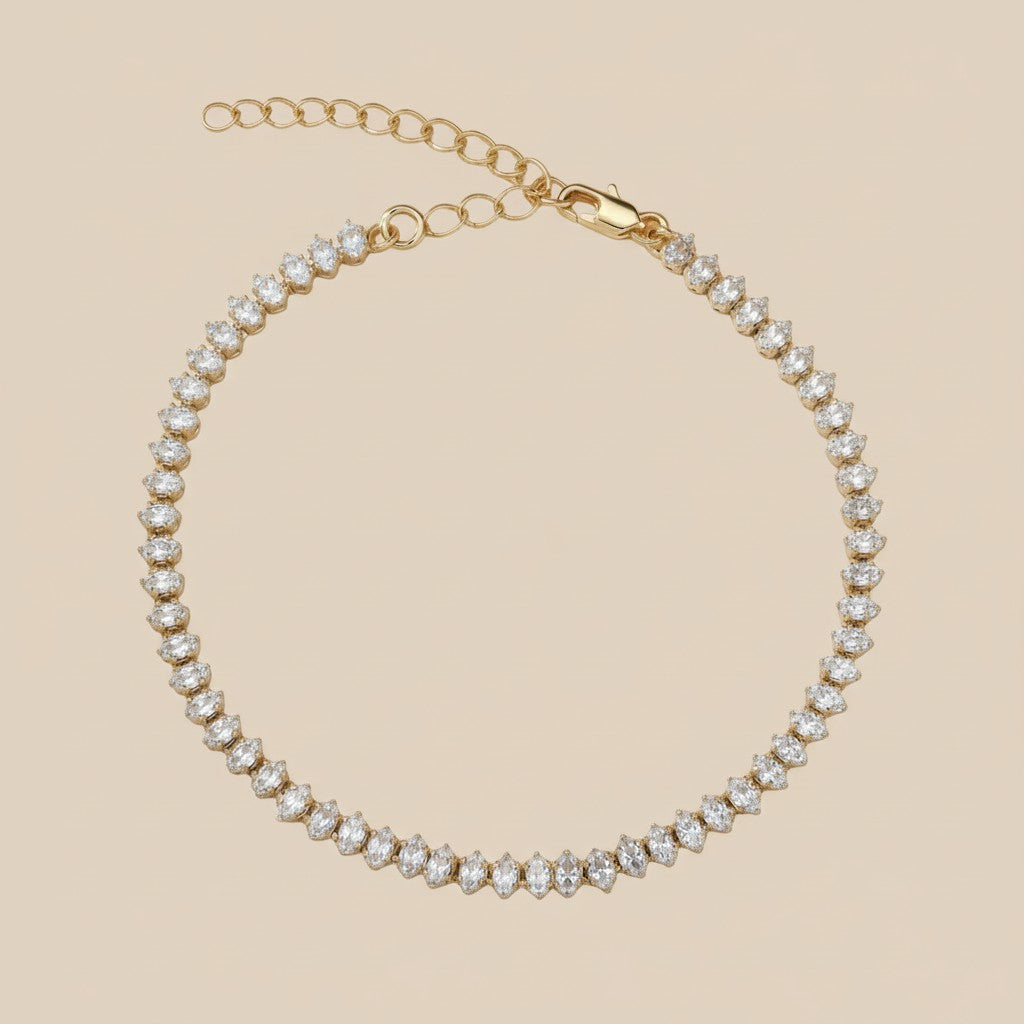 Marquise Tennis Bracelet - Sparkly CZ Diamond Bracelet for Women