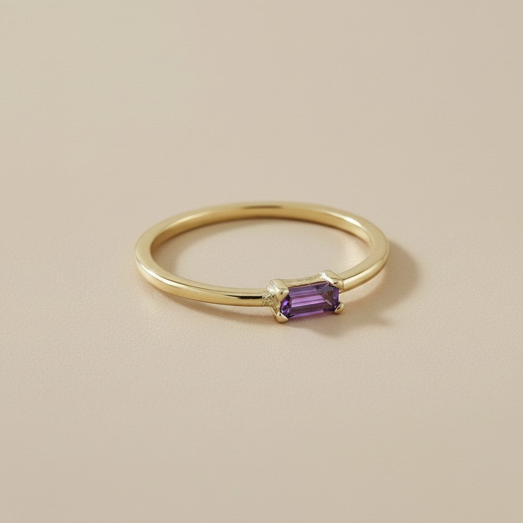 Birthstone Ring - Personalized CZ Stone Ring for Women | All 12 Months Available