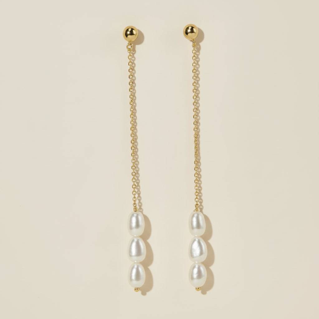 Baroque Pearl Drop Earrings - Statement Dangle Earrings for Women