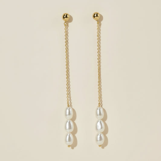Baroque Pearl Drop Earrings - Statement Dangle Earrings for Women
