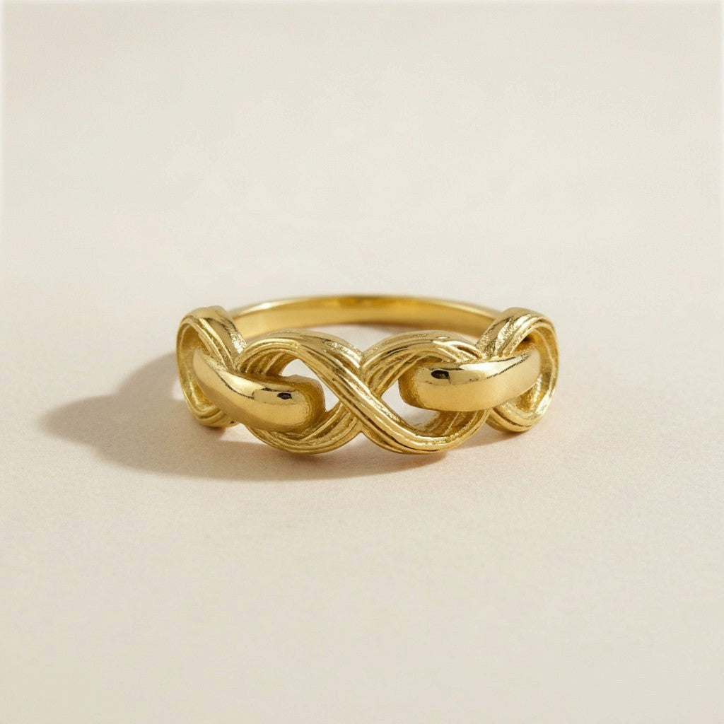 18k Gold Filled Braided Infinity Ring