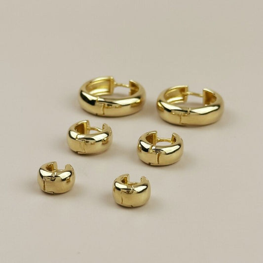Chunky Hoop Earrings for Women - Thick Bold Statement Hoops