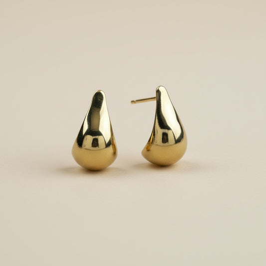 Teardrop Stud Earrings - Classic Drop Studs for Women