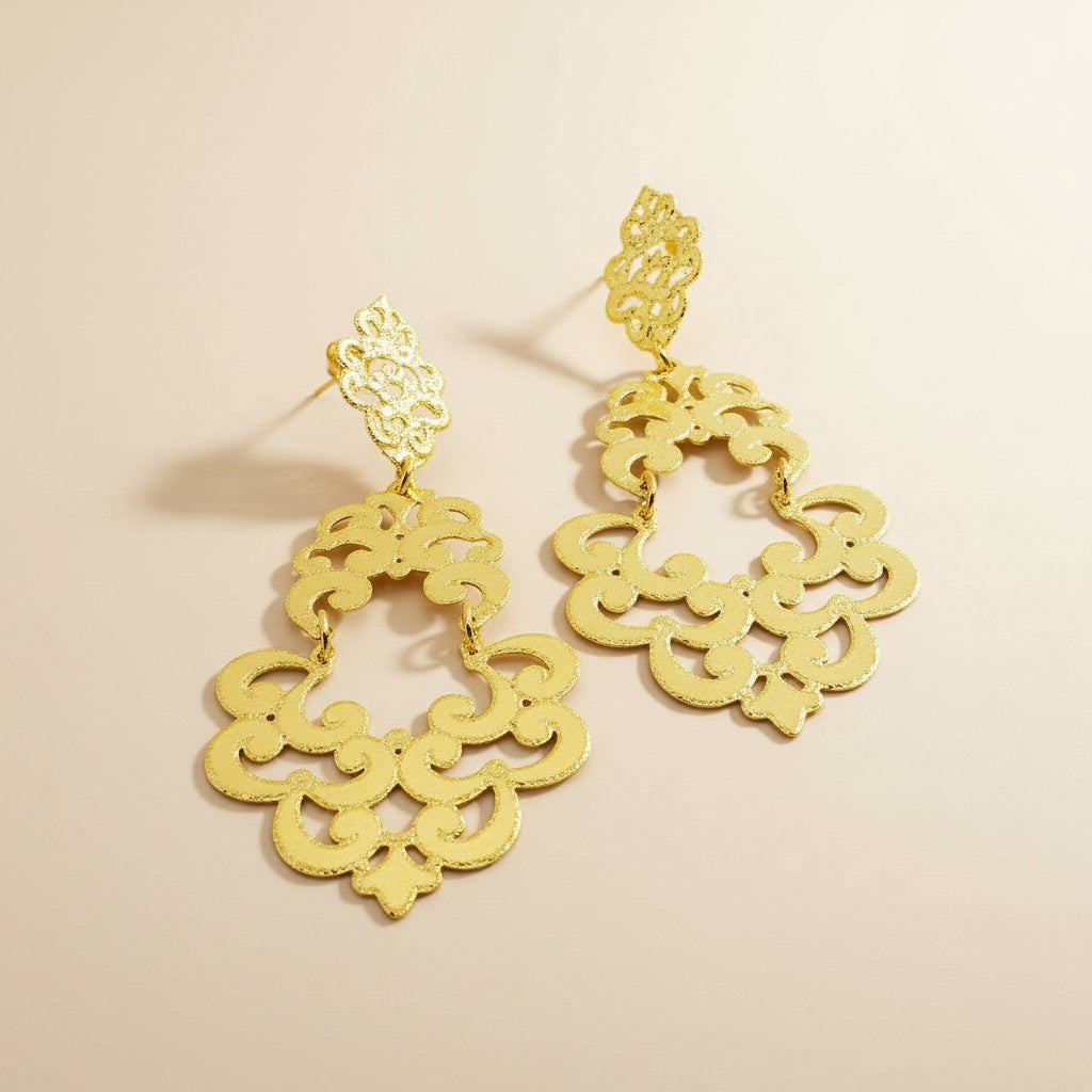 18k Gold Filled Strike Drop Earrings | Bold Geometric Statement