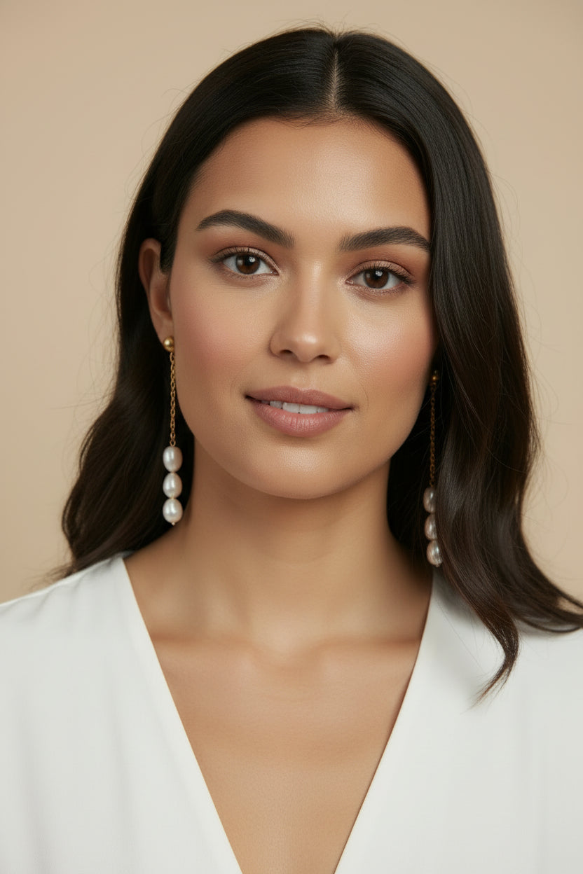 Baroque Pearl Drop Earrings - Statement Dangle Earrings for Women
