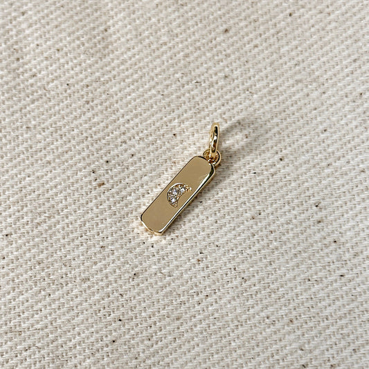 18k Gold Filled Moon Bar Charm