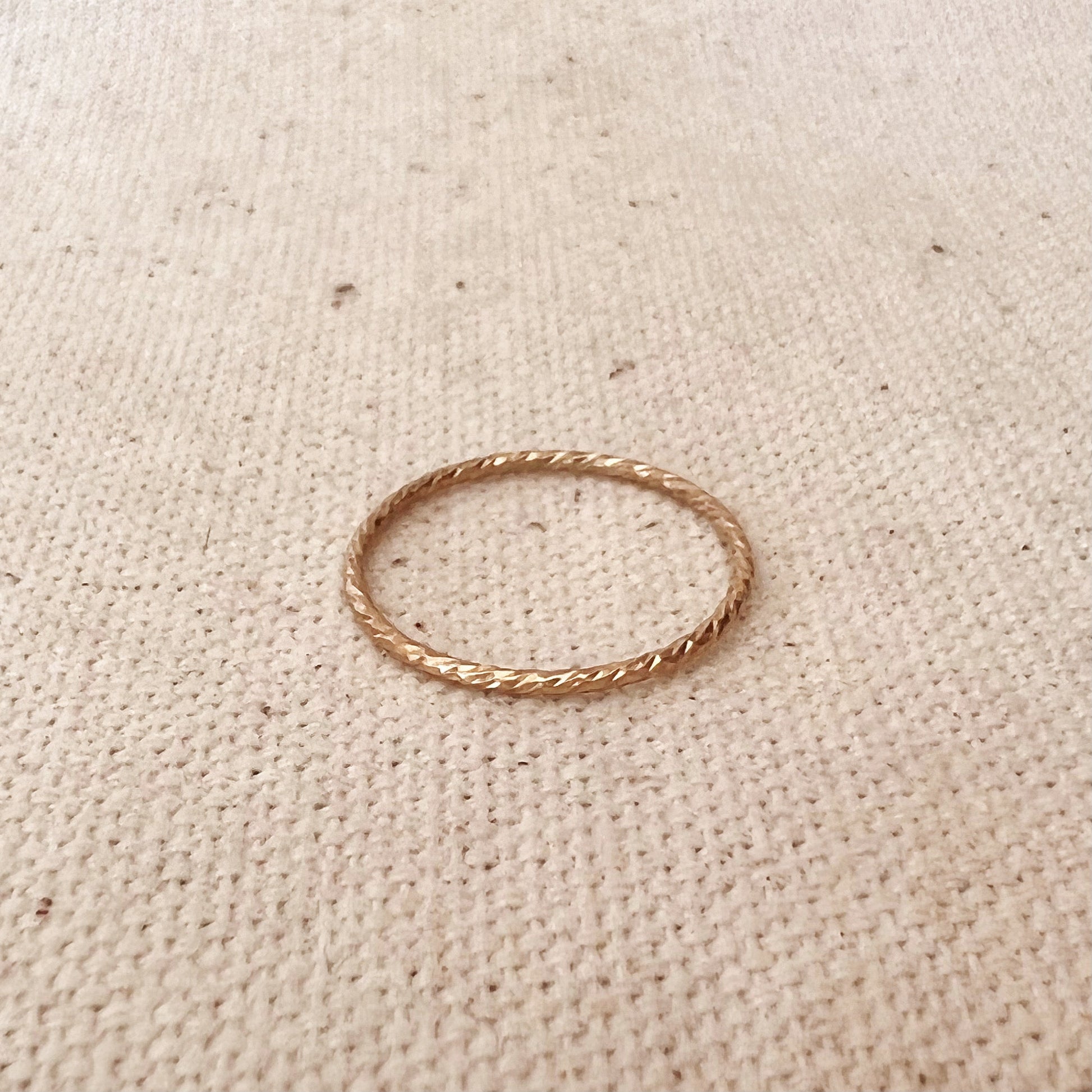 GoldFi 14k Gold Filled 1mm Sparkling Cut Stackable Ring