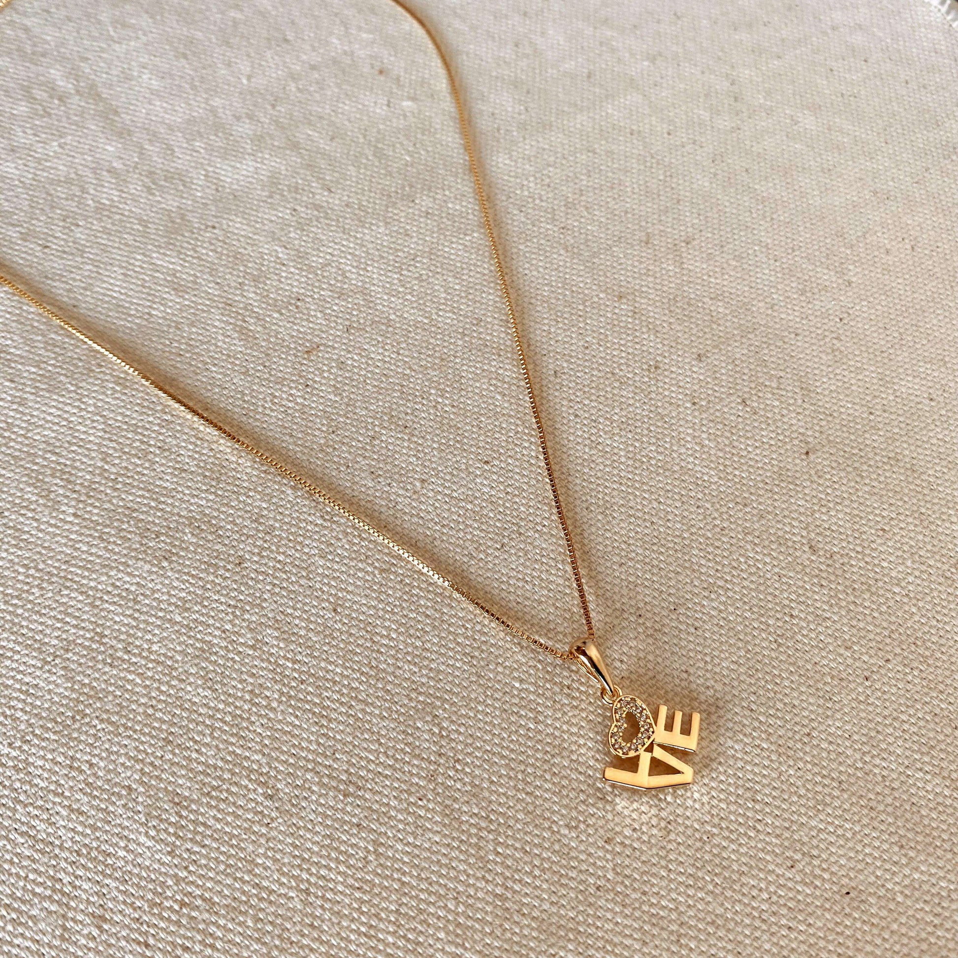 GoldFi 18K Gold Filled Love Letter Stack Necklace