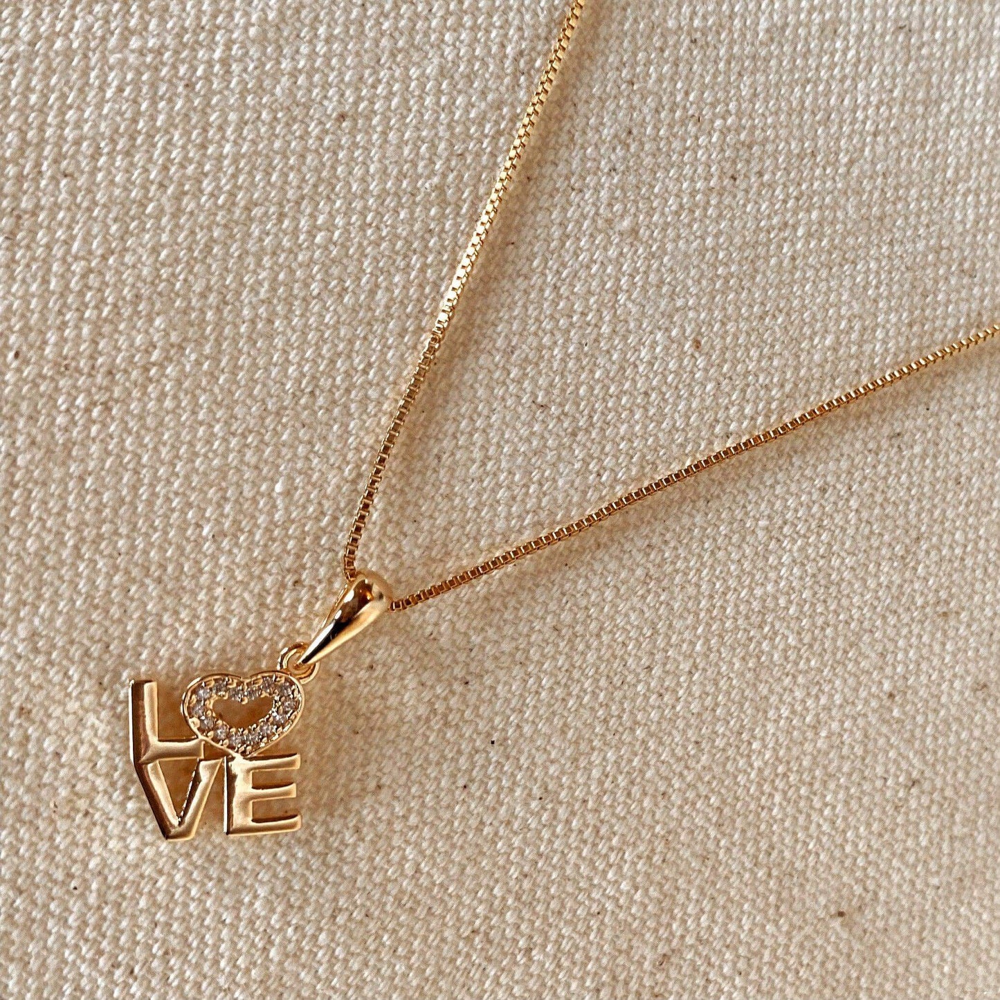 GoldFi 18K Gold Filled Love Letter Stack Necklace