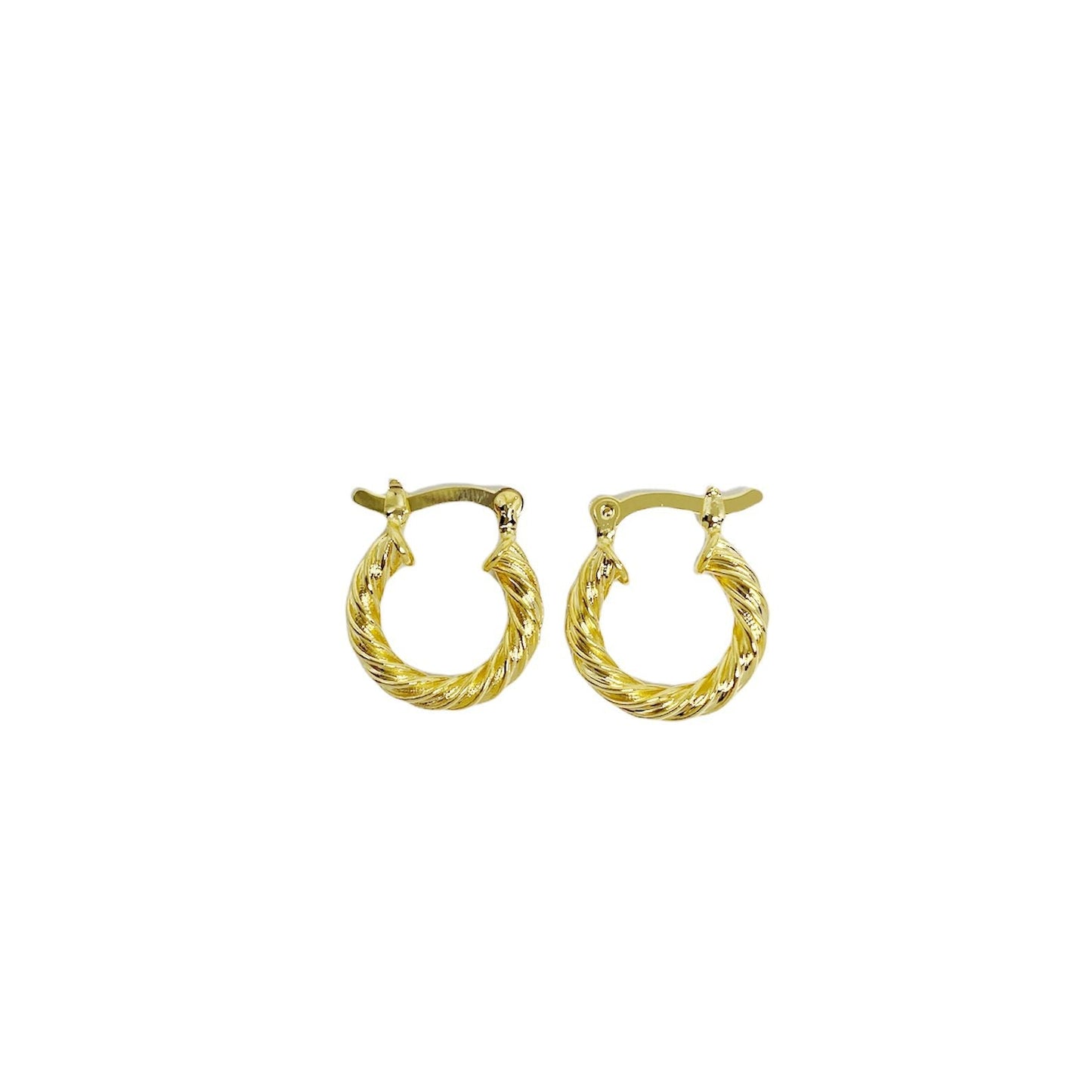 GoldFi 18k Gold Filled 15mm Twisted Hoop Earrings