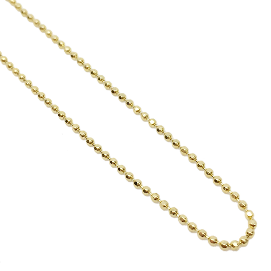 GoldFi 18k Gold Filled 1.0mm Ball Chain Diamond Cut Thin Delicate Chain