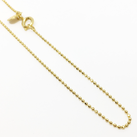 GoldFi 18k Gold Filled 1.0mm Ball Chain Diamond Cut Thin Delicate Chain