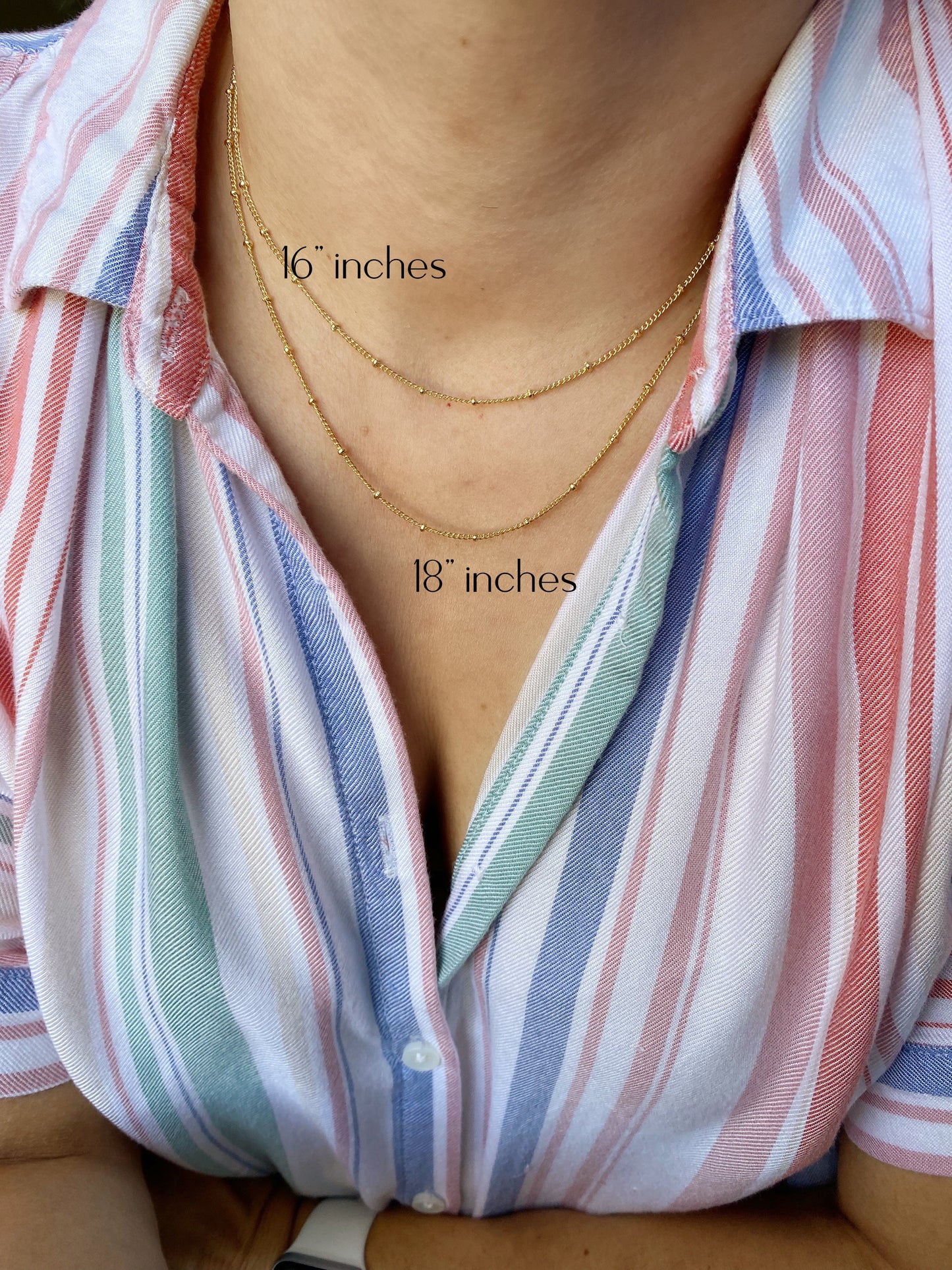 18k Gold Filled 1mm Satellite Chain Available in 16", 18", 20", 22" Length Size