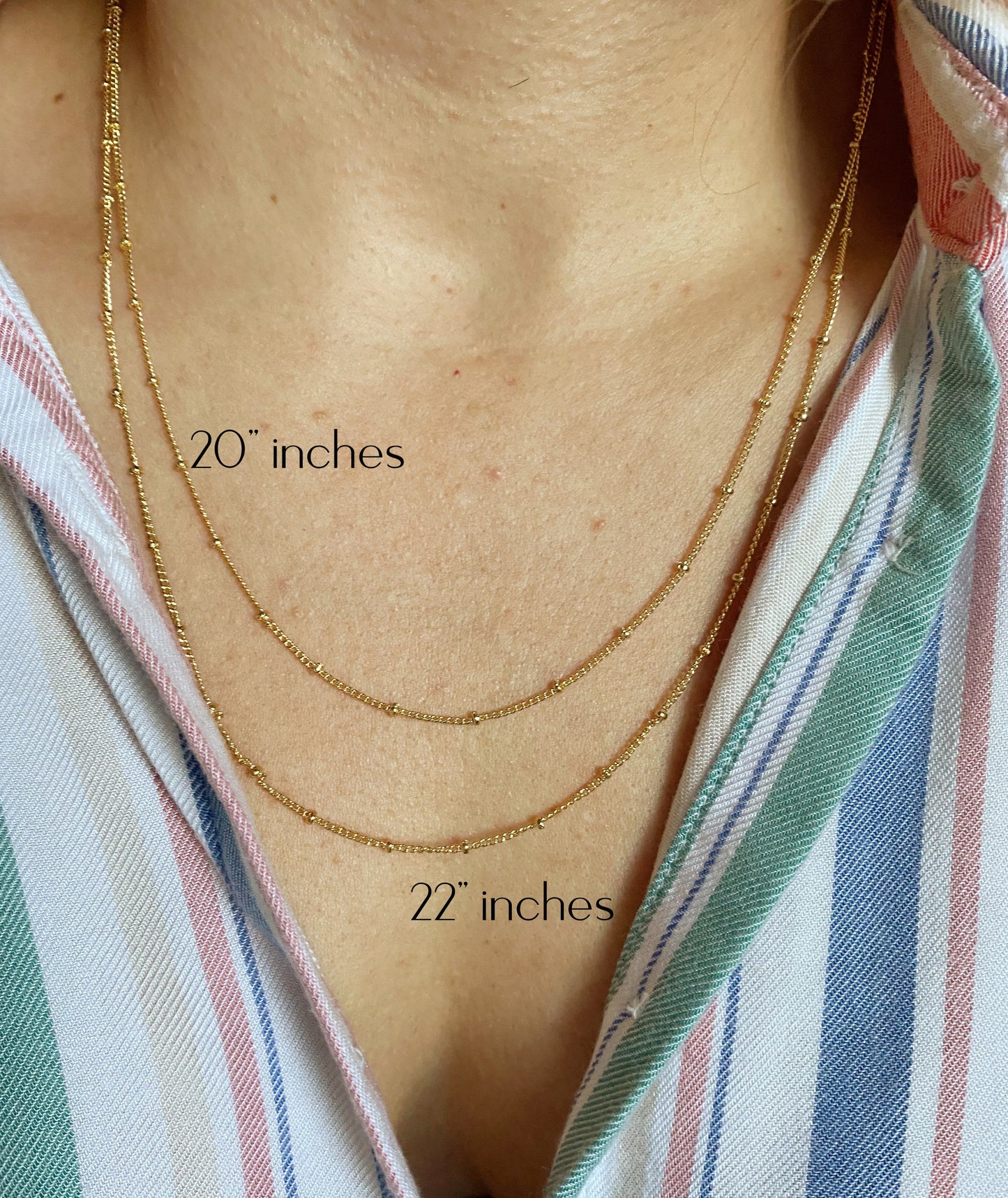 18k Gold Filled 1mm Satellite Chain Available in 16", 18", 20", 22" Length Size