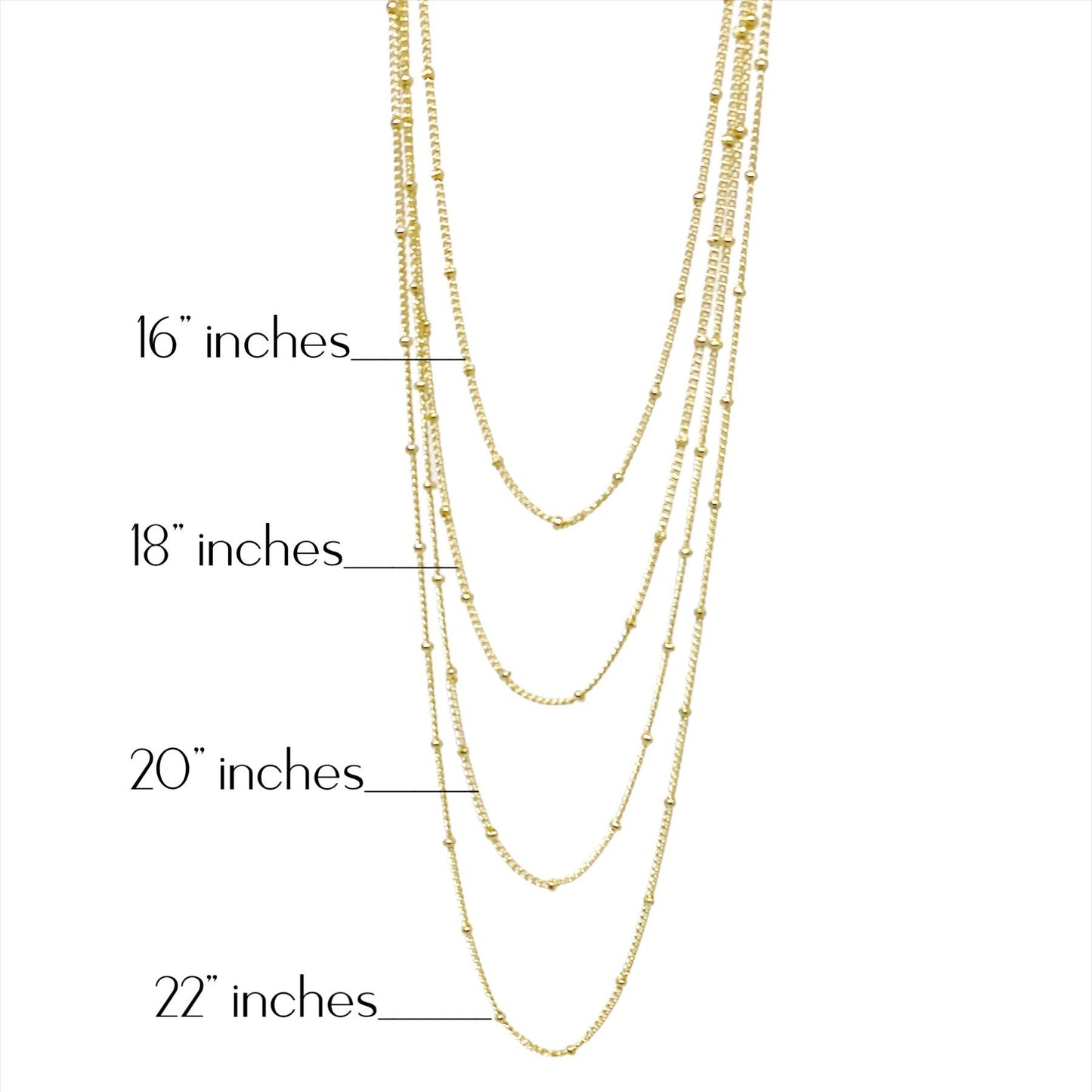 18k Gold Filled 1mm Satellite Chain Available in 16", 18", 20", 22" Length Size