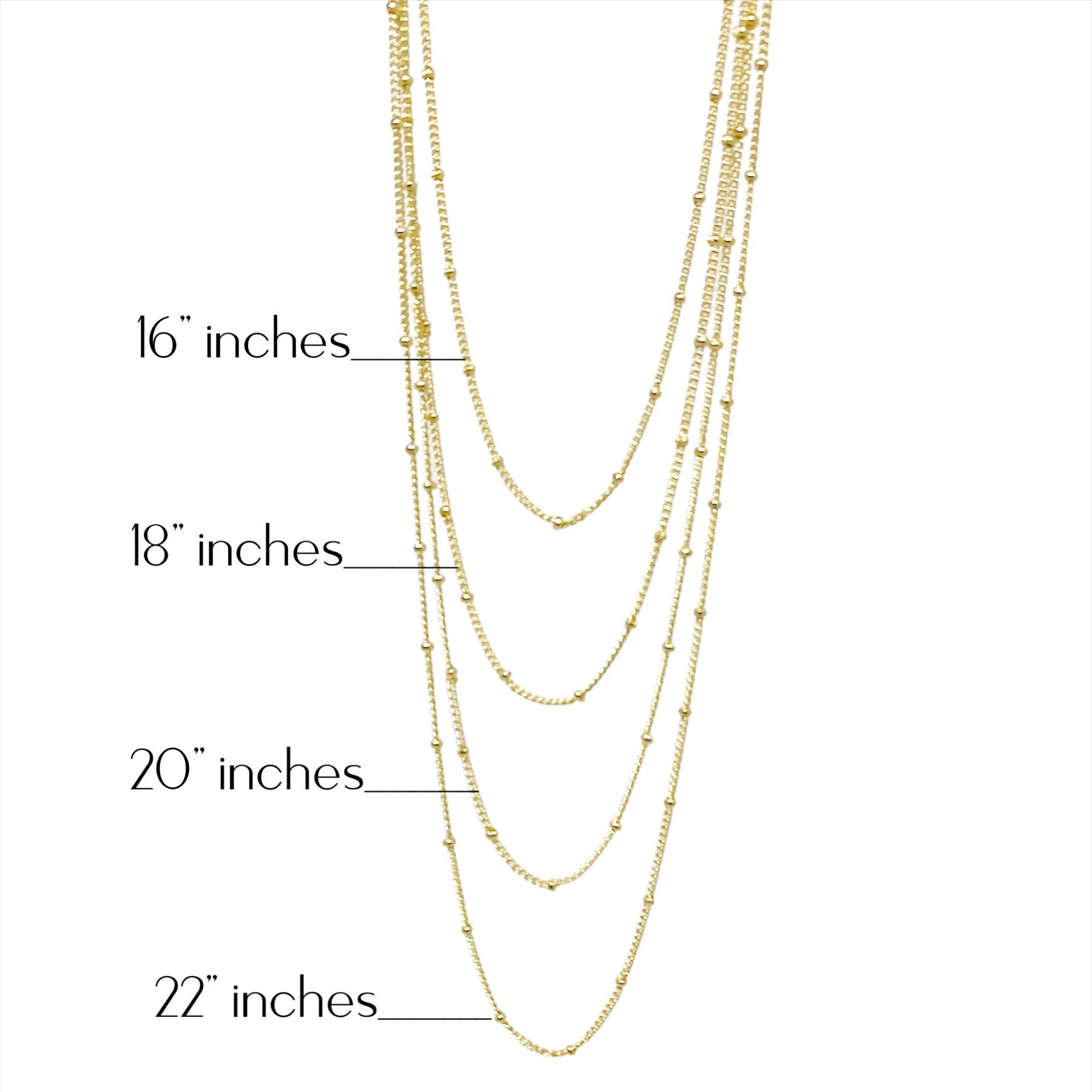 18k Gold Filled 1mm Satellite Chain Available in 16", 18", 20", 22" Length Size