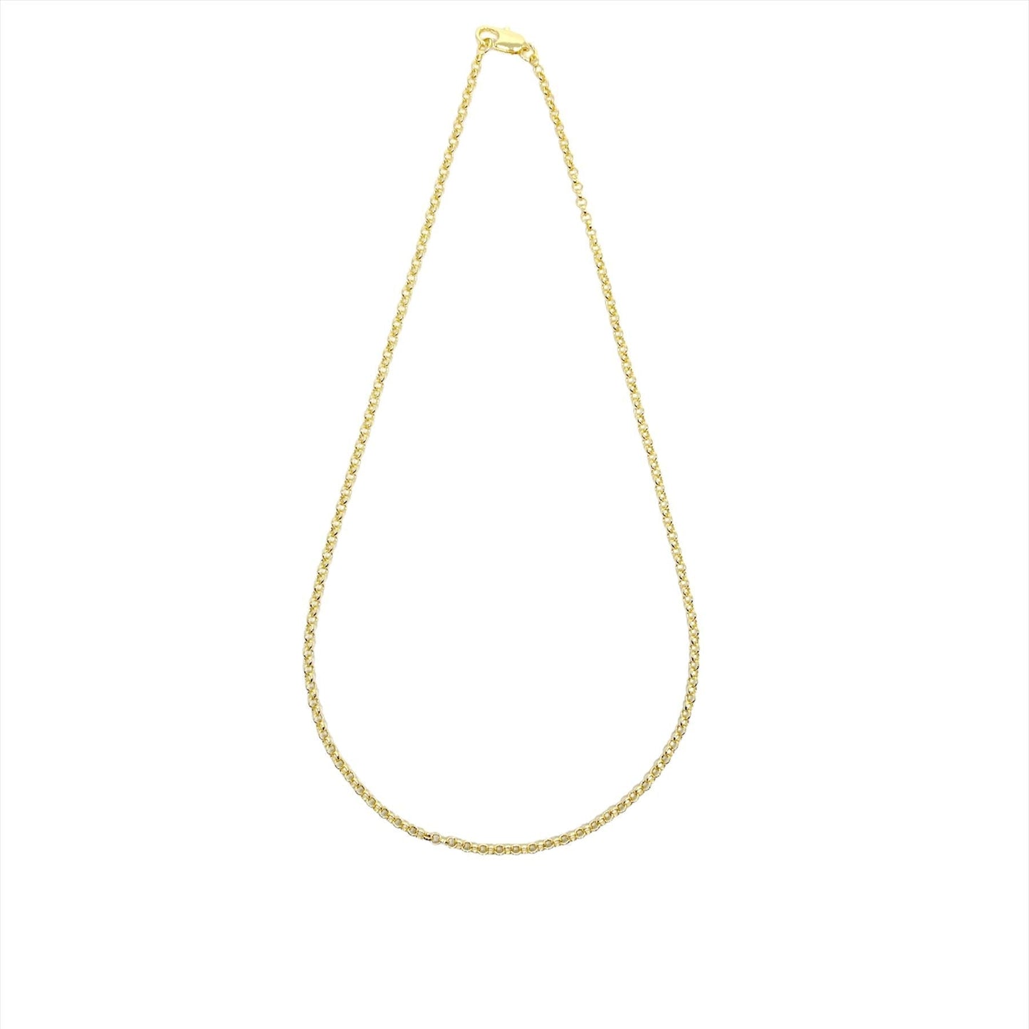 18k Gold Filled 2.5mm Rolo Chain Available in 16", 18", 20", 24"