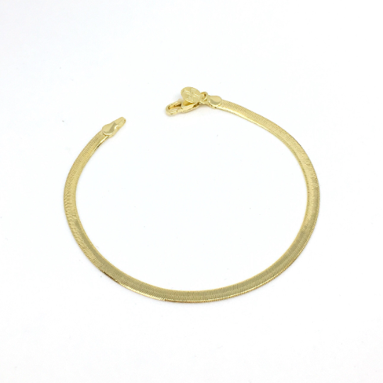 GoldFi 18k Gold Filled 3.0mm Thickness Herringbone Anklet