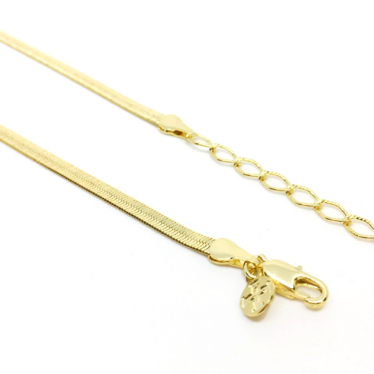 GoldFi 18k Gold Filled 3.0mm Thickness Herringbone Chain