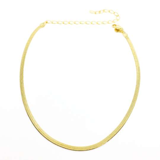 GoldFi 18k Gold Filled 3.0mm Thickness Herringbone Chain