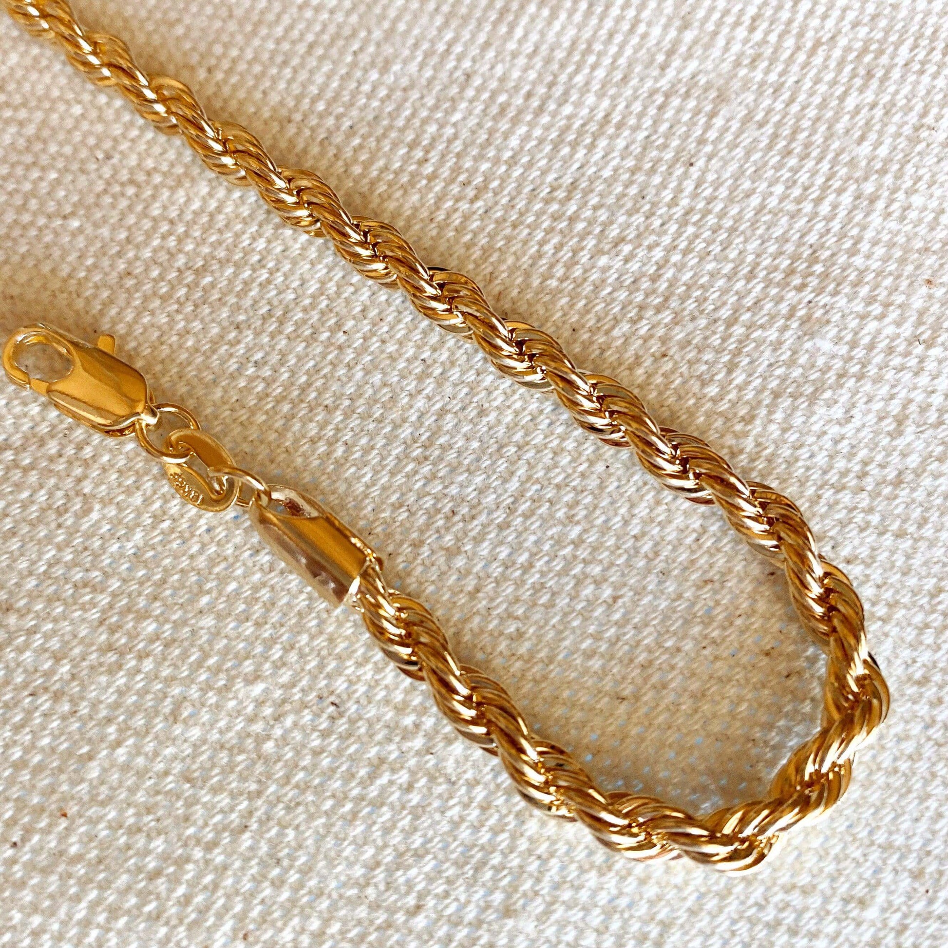 GoldFi 18k Gold Filled 4mm Rope Bracelet