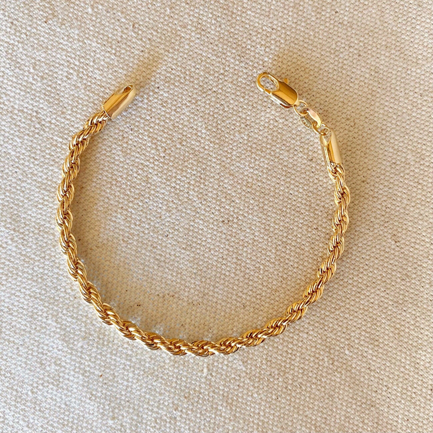 GoldFi 18k Gold Filled 4mm Rope Bracelet