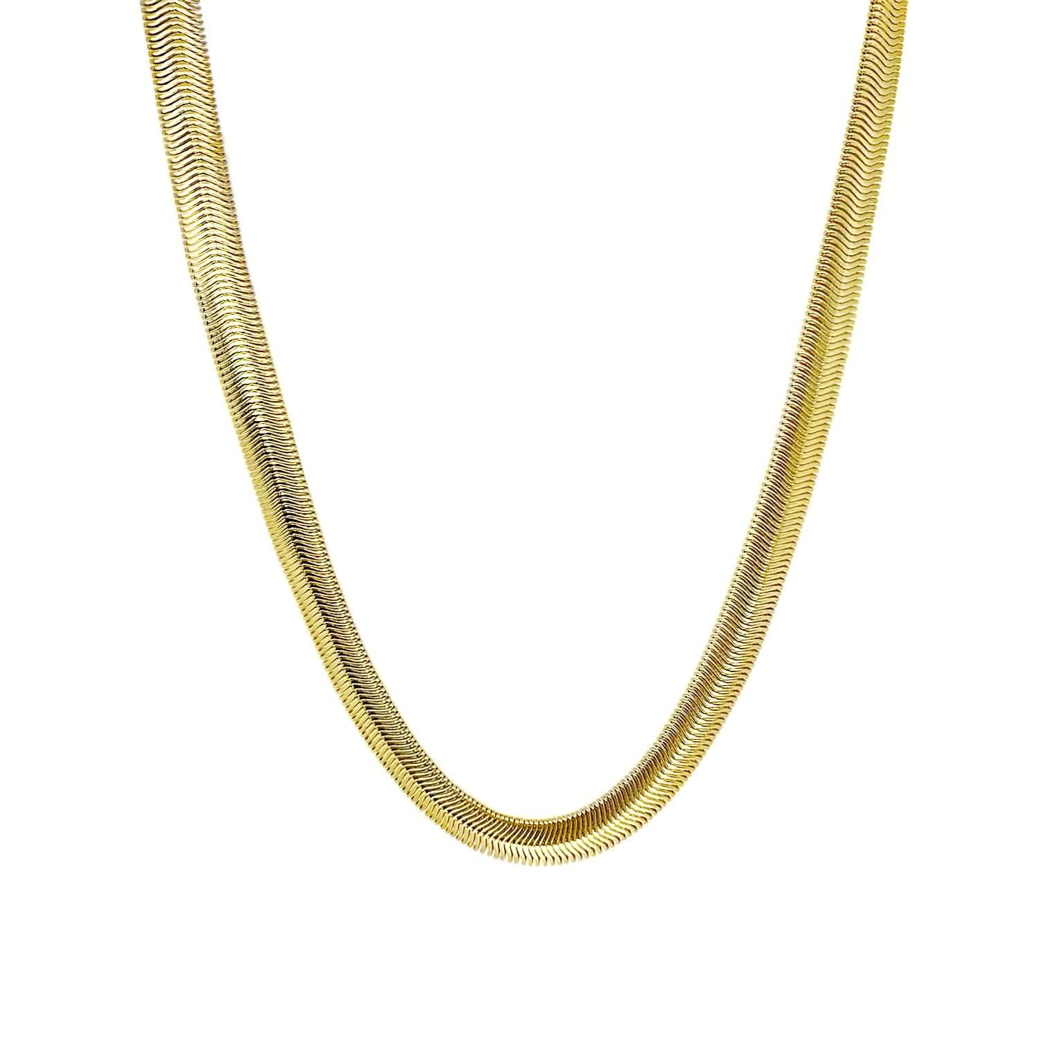 GoldFi 18k Gold Filled 8mm Fancy Thick Snake Chain Necklace