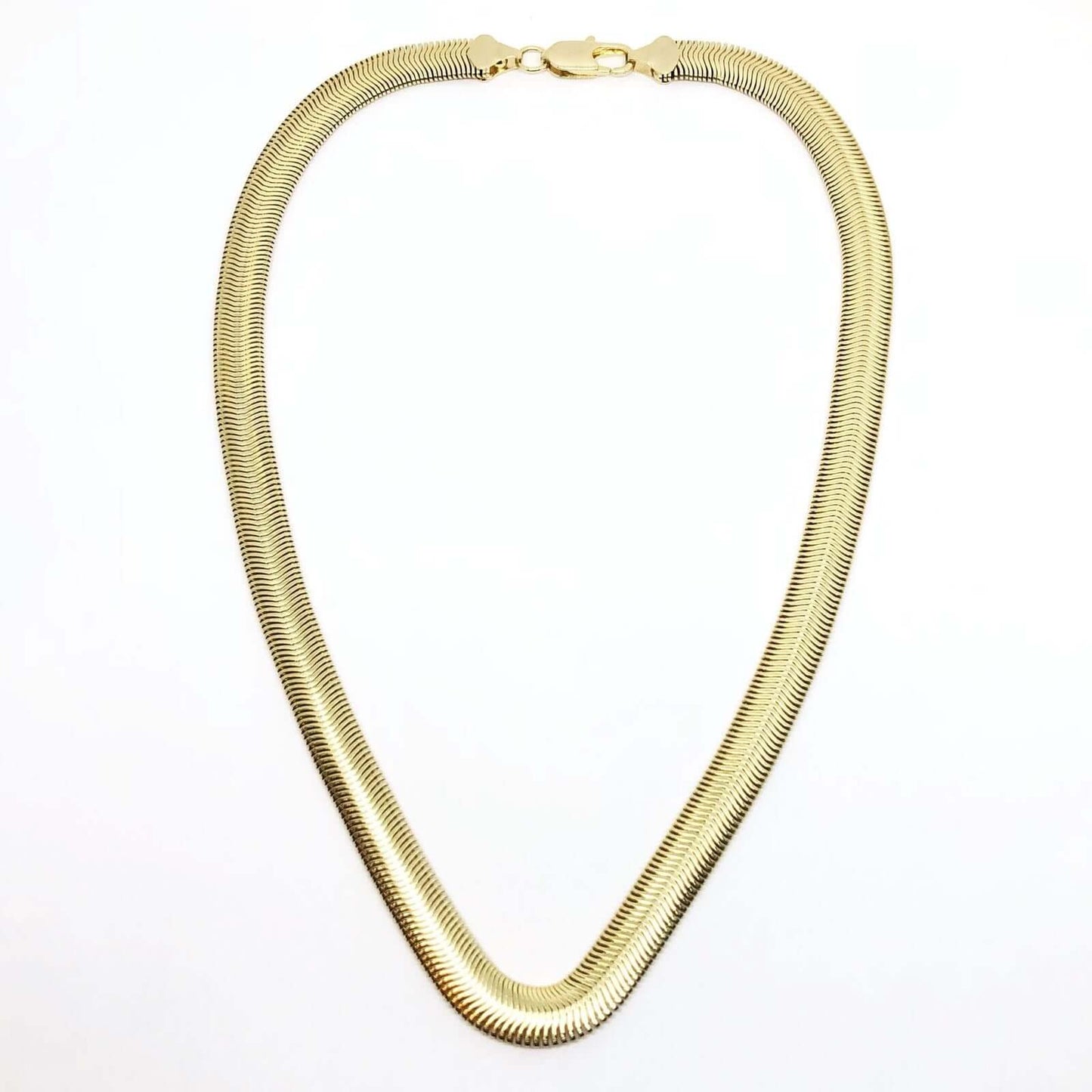 GoldFi 18k Gold Filled 8mm Fancy Thick Snake Chain Necklace