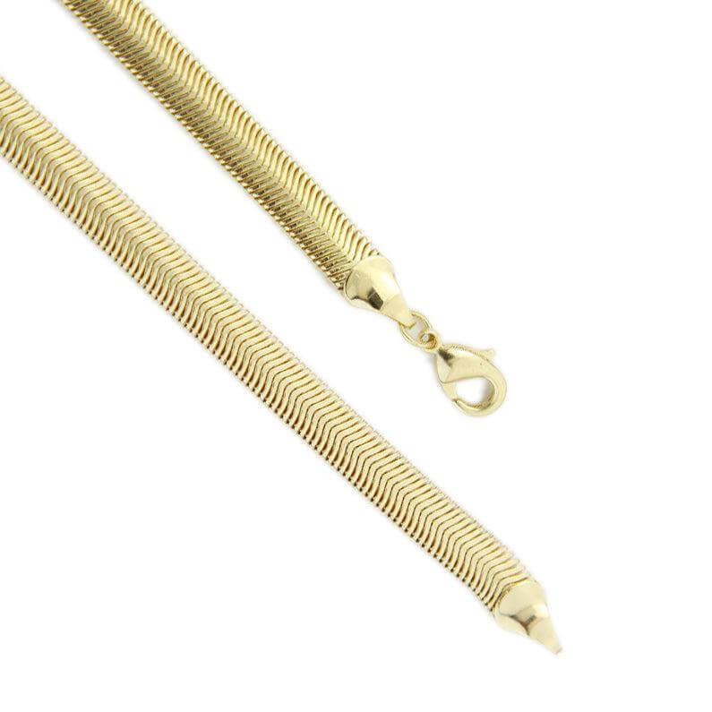 GoldFi 18k Gold Filled 8mm Fancy Thick Snake Chain Necklace