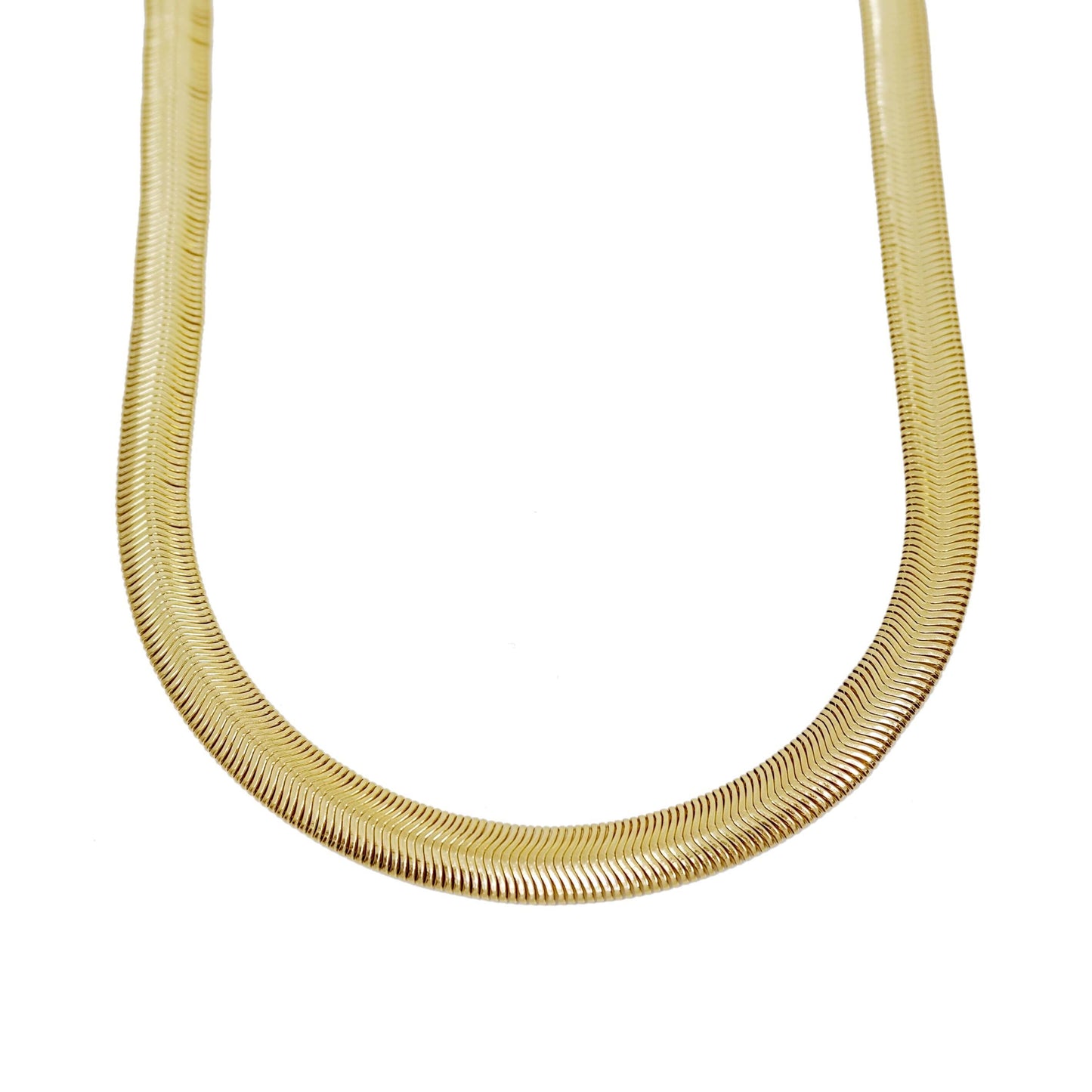 GoldFi 18k Gold Filled 8mm Fancy Thick Snake Chain Necklace