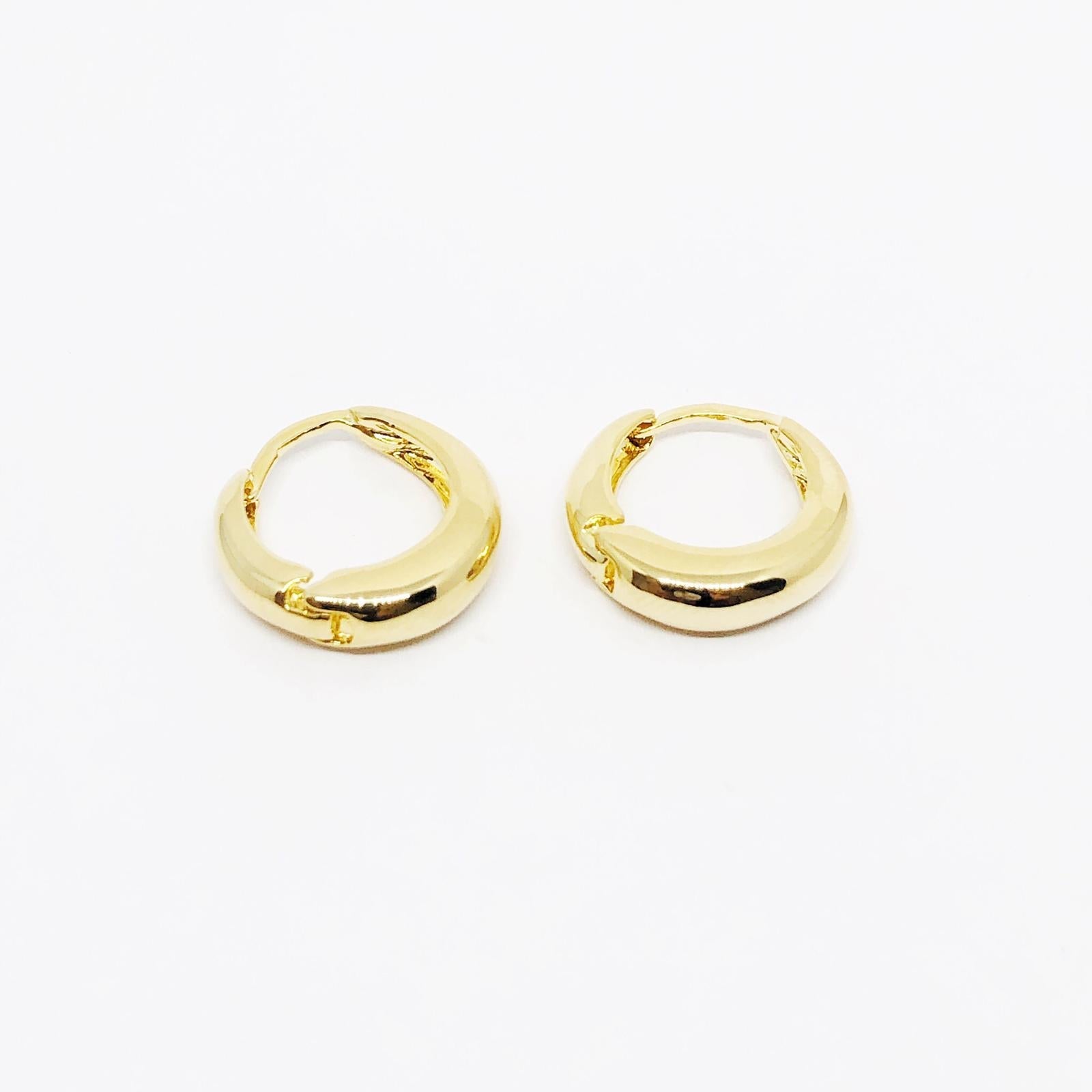 GoldFi 18k Gold Filled Artisan Style Clicker Hoop Earrings