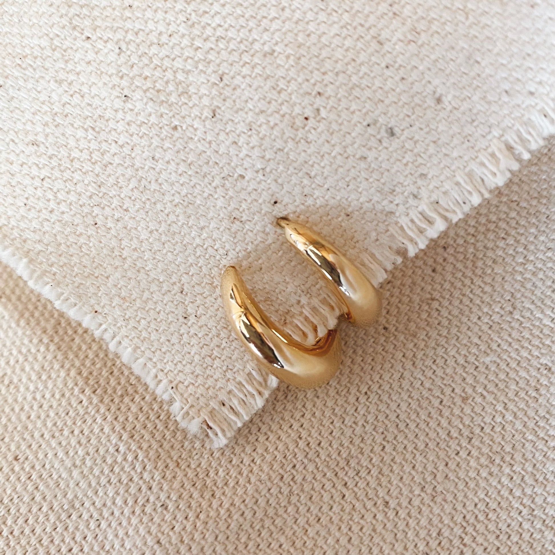 GoldFi 18k Gold Filled Artisan Style Clicker Hoop Earrings