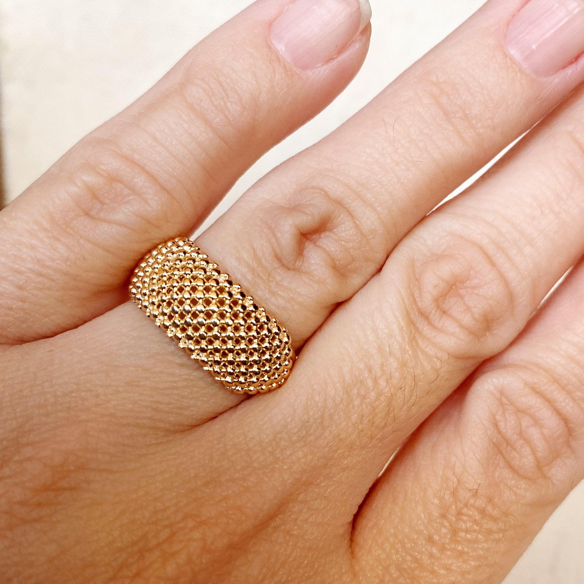 GoldFi 18k Gold Filled Bead Cluster Ring