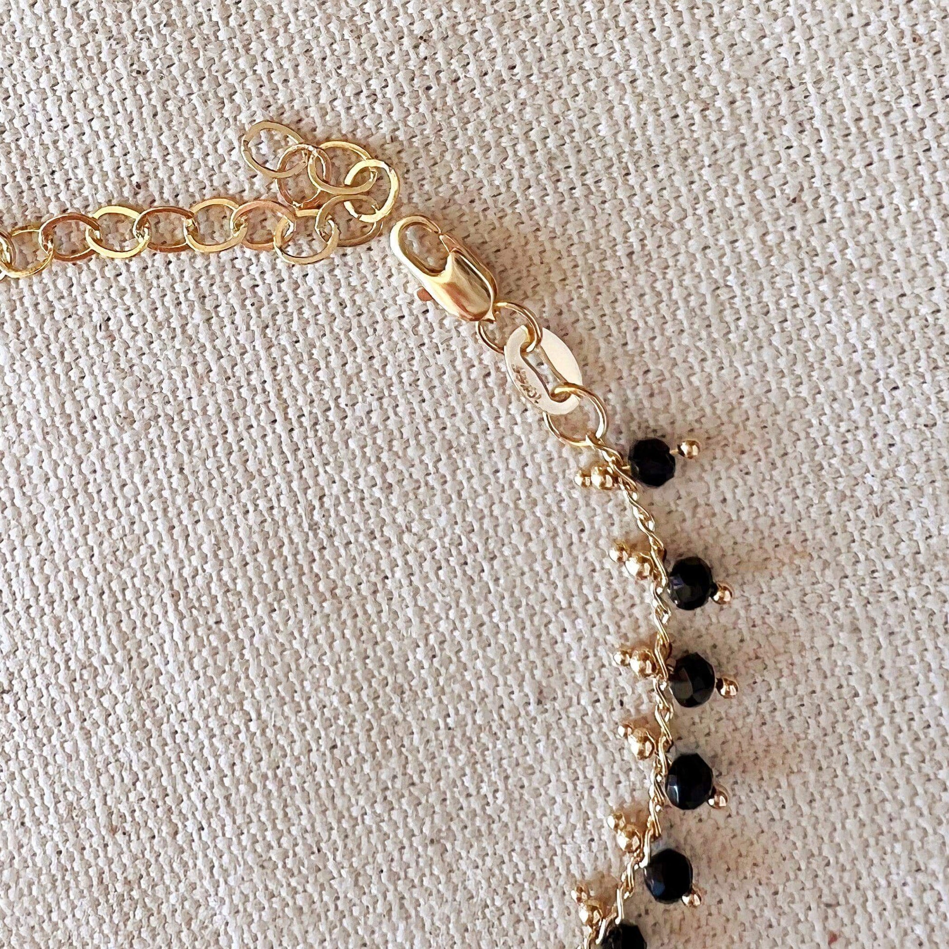 GoldFi 18k Gold Filled Black Beaded Bracelet