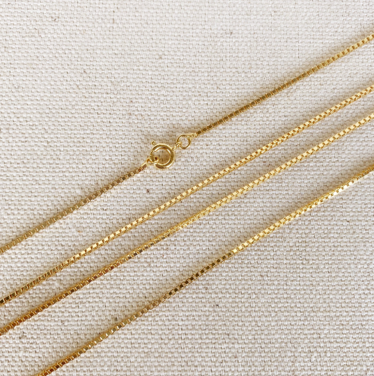 GoldFi 18k Gold Filled Box Chain 1.2mm Thickness Gold Chain Components Jewelry Making